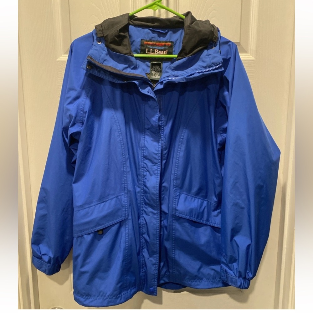 L.L.Bean‎ Womens Gore-Tex All Conditions Waterproof Hooded Jacket Sz M Blue